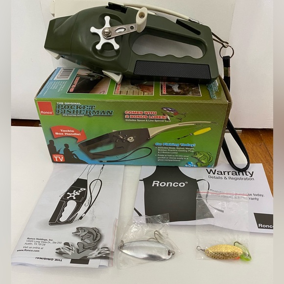 FISHING NIB Ronco Spin Casting Pocket Fisherman Glove Compartment As Seen On TV - Picture 9 of 14